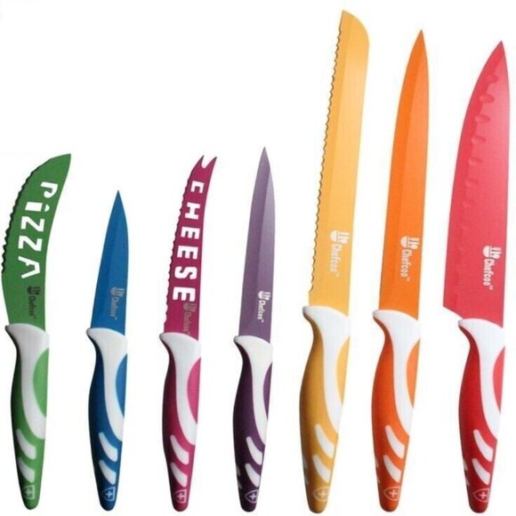 Chefcoo 7 piece Knife SET with Pizza and Cheese Knives - Picture 1 of 2